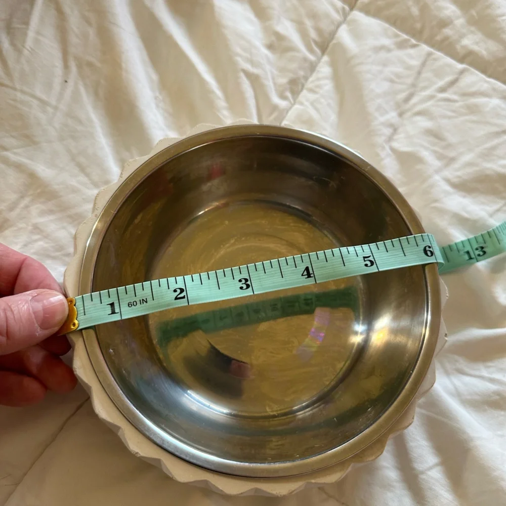 Boots & Barkley Small Pet Bowl, Concrete Outer Bowl with Stainless Steel Bowl